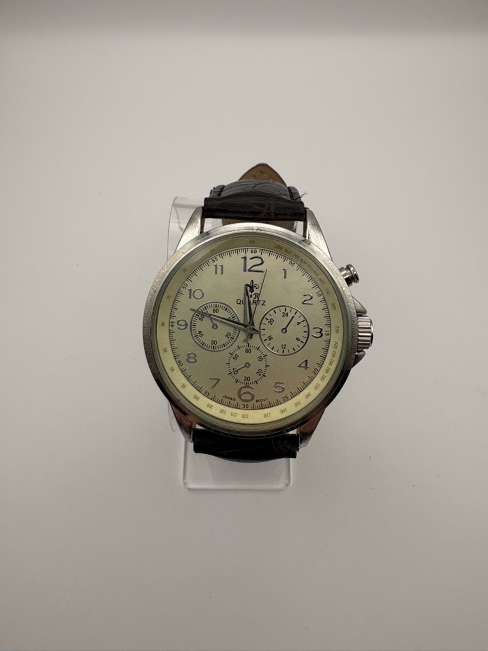 Bella & Rose Classic Analog Watch in Cream Face with‎ Brown Strap